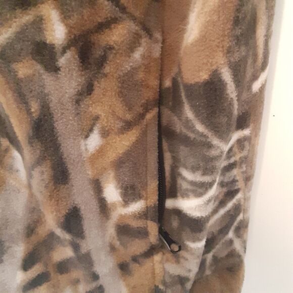 RealTree Fleece Jacket Mens L Camo Orange Hunting Full Zip Outdoors - Picture 4 of 8